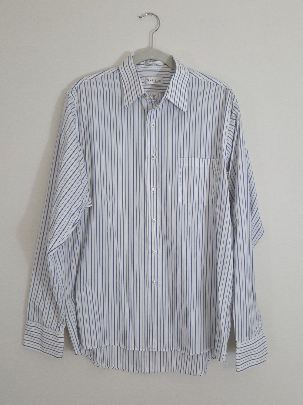 Van Heusen White Shirt with Blue Pinstripes